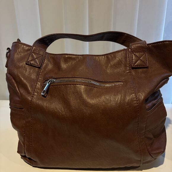 Sam & Hadley Brown Faux Leather Shoulder Bag- Excellent Used Condition - Picture 4 of 10